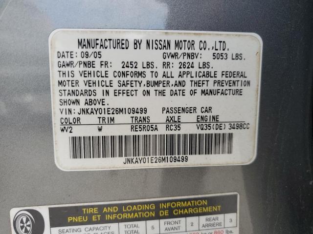 Photo 11 VIN: JNKAY01E26M109499 - INFINITI M35 