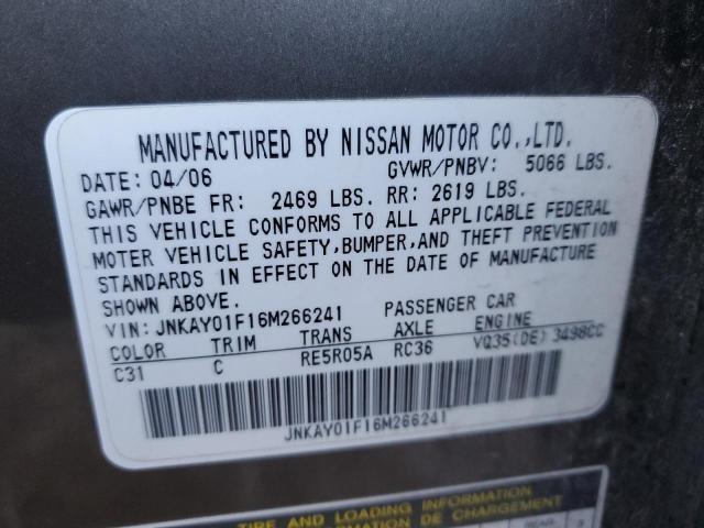 Photo 11 VIN: JNKAY01F16M266241 - INFINITI M35 