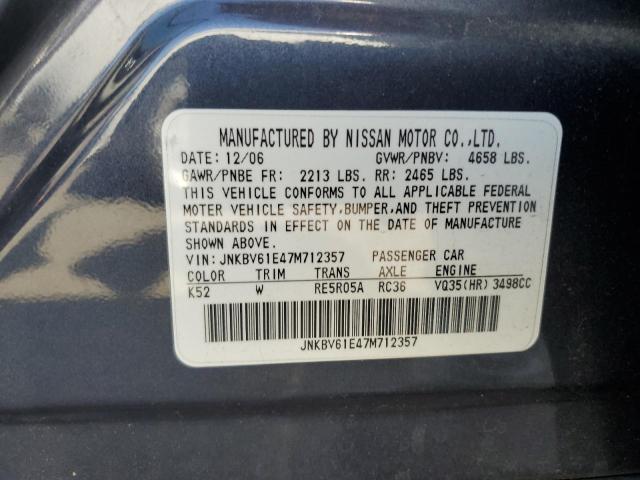 Photo 11 VIN: JNKBV61E47M712357 - INFINITI G35 