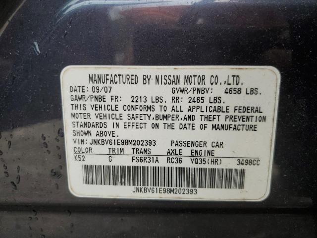 Photo 11 VIN: JNKBV61E98M202393 - INFINITI G35 