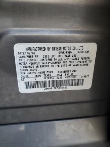 Photo 11 VIN: JNKBV61F07M814523 - INFINITI G35 