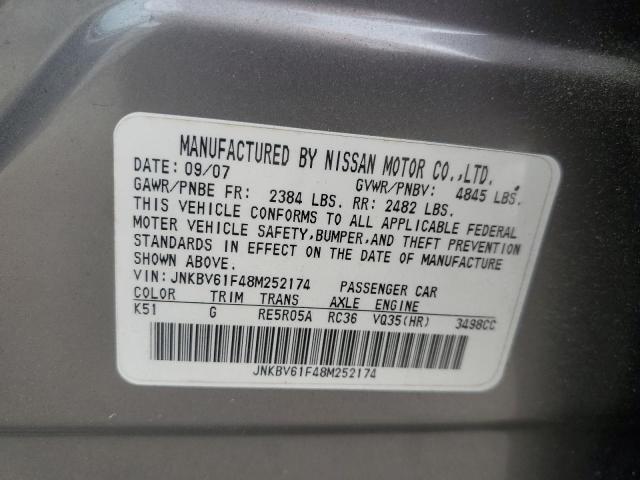 Photo 11 VIN: JNKBV61F48M252174 - INFINITI G35 