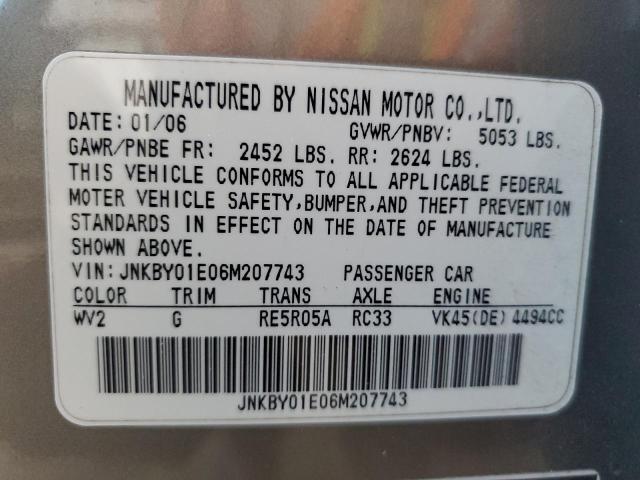 Photo 11 VIN: JNKBY01E06M207743 - INFINITI M45 BASE 