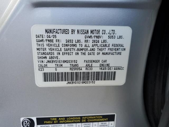 Photo 11 VIN: JNKBY01E16M203152 - INFINITI M45 