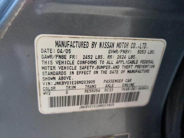 Photo 11 VIN: JNKBY01E26M203905 - INFINITI M45 BASE 