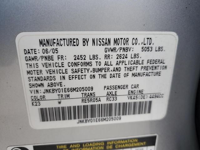 Photo 11 VIN: JNKBY01E66M205009 - INFINITI M45 