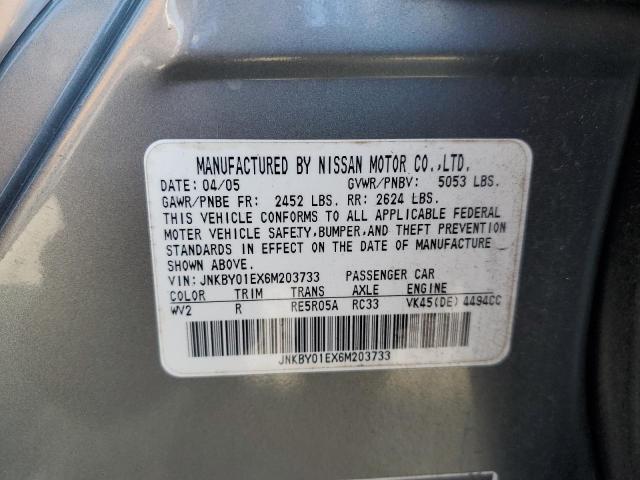 Photo 11 VIN: JNKBY01EX6M203733 - INFINITI M45 