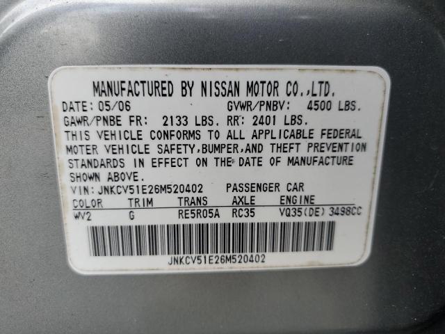 Photo 11 VIN: JNKCV51E26M520402 - INFINITI G35 