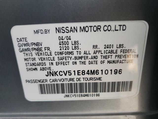 Photo 12 VIN: JNKCV51E84M610196 - INFINITI G35 