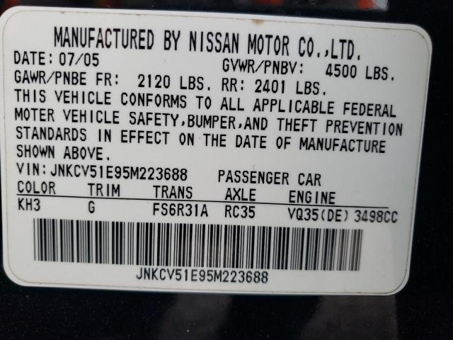 Photo 11 VIN: JNKCV51E95M223688 - INFINITI G35 