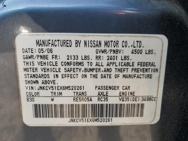 Photo 12 VIN: JNKCV51EX6M520261 - INFINITI G35 