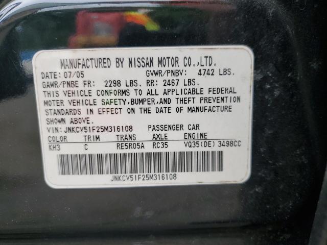 Photo 12 VIN: JNKCV51F25M316108 - INFINITI G35 