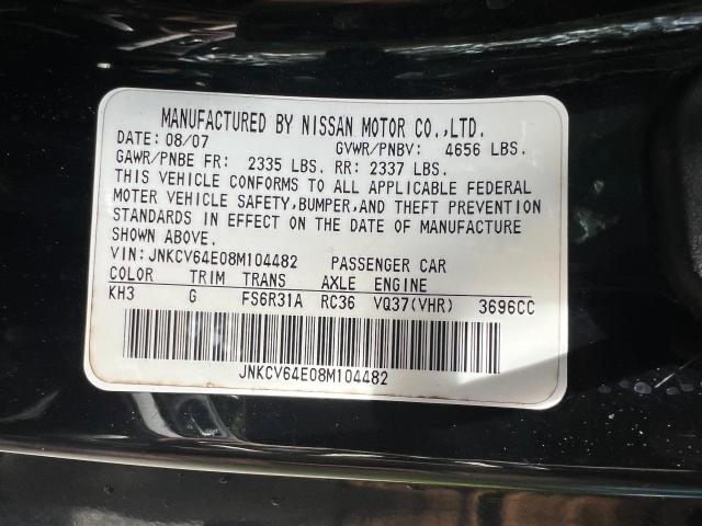 Photo 9 VIN: JNKCV64E08M104482 - INFINITI G37 BASE 