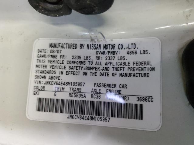 Photo 12 VIN: JNKCV64E48M105957 - INFINITI G37 BASE 