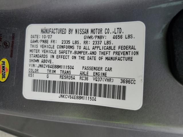 Photo 11 VIN: JNKCV64E88M111504 - INFINITI G37 BASE 