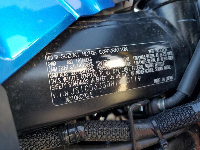 Photo 9 VIN: JS1C533B0N7100119 - SUZUKI GSX-S750 M 