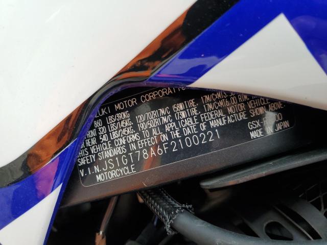 Photo 9 VIN: JS1GT78A6F2100221 - SUZUKI GSX-R1000 