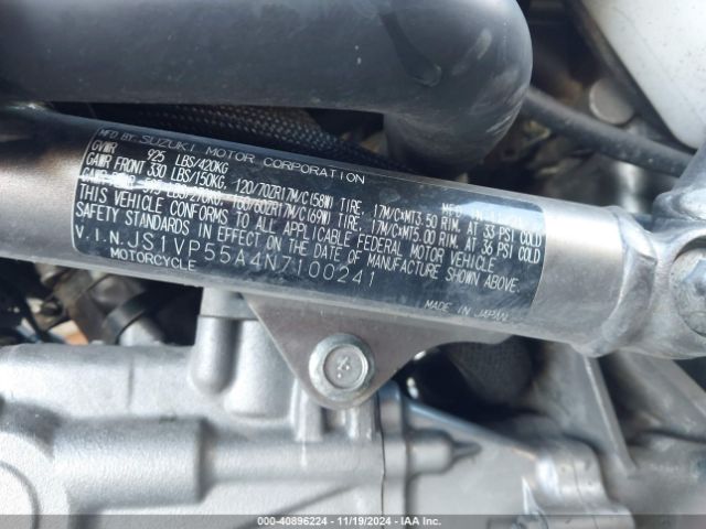 Photo 9 VIN: JS1VP55A4N7100241 - SUZUKI SV650 