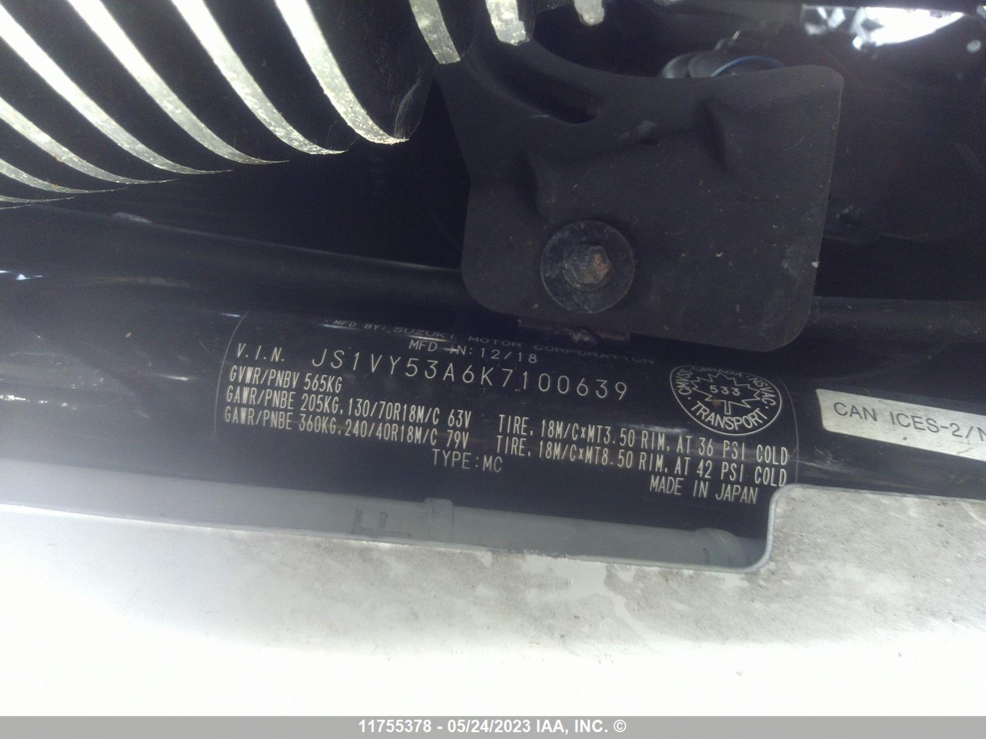 Photo 9 VIN: JS1VY53A6K7100639 - SUZUKI JIMNY 