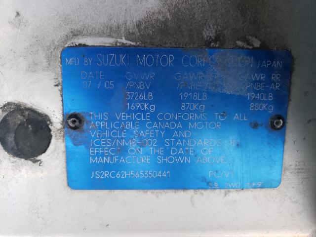 Photo 12 VIN: JS2RC62H565350441 - SUZUKI AERIO 