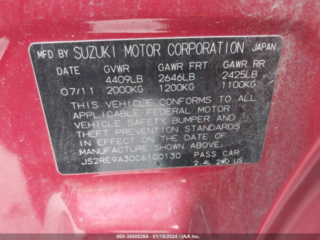 Photo 8 VIN: JS2RE9A30C6100130 - SUZUKI KIZASHI 