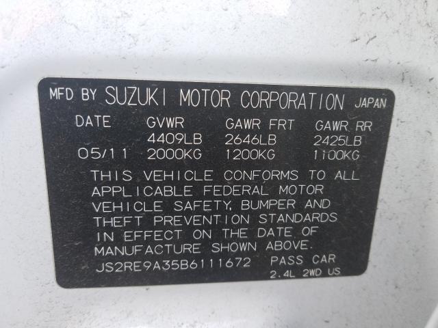 Photo 9 VIN: JS2RE9A35B6111672 - SUZUKI KIZASHI SE 