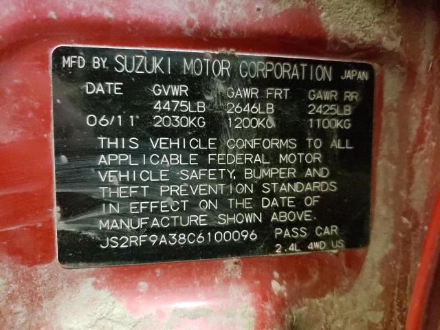 Photo 9 VIN: JS2RF9A38C6100096 - SUZUKI KIZASHI SE 