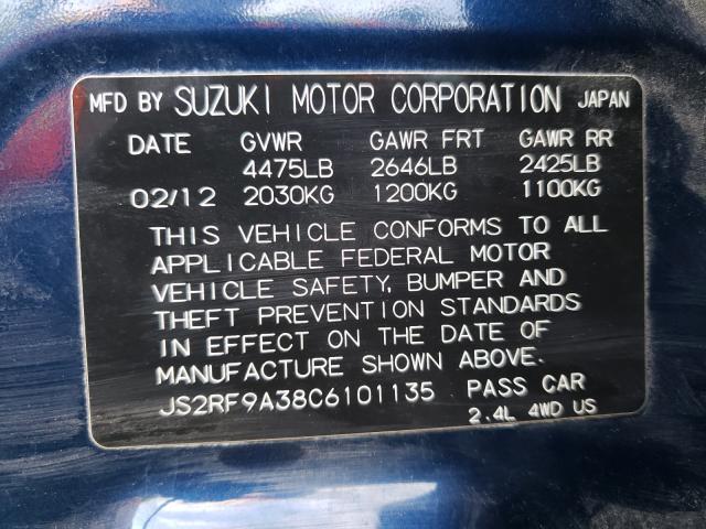 Photo 9 VIN: JS2RF9A38C6101135 - SUZUKI KIZASHI SE 