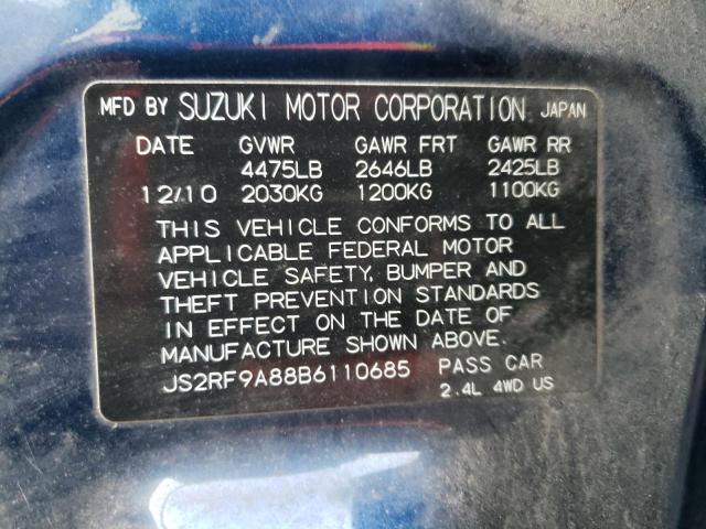 Photo 9 VIN: JS2RF9A88B6110685 - SUZUKI KIZASHI SP 