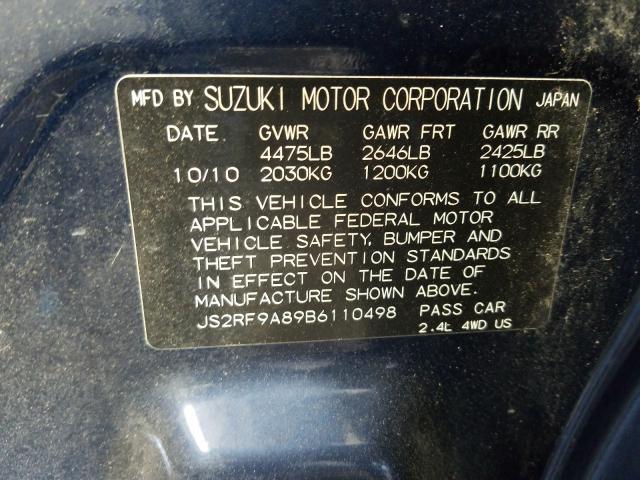 Photo 9 VIN: JS2RF9A89B6110498 - SUZUKI KIZASHI SP 