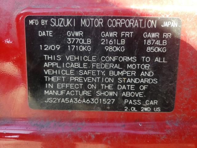 Photo 9 VIN: JS2YA5A36A6301527 - SUZUKI SX4 