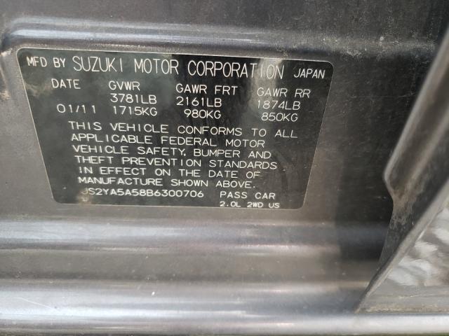 Photo 9 VIN: JS2YA5A58B6300706 - SUZUKI SX4 