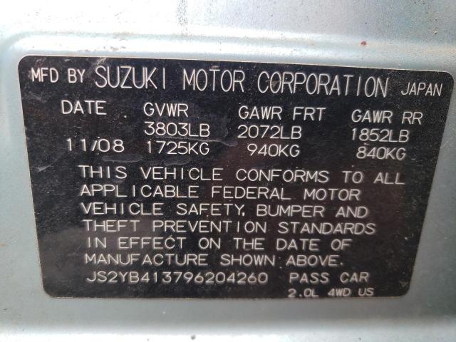 Photo 9 VIN: JS2YB413796204260 - SUZUKI SX4 TECHNO 