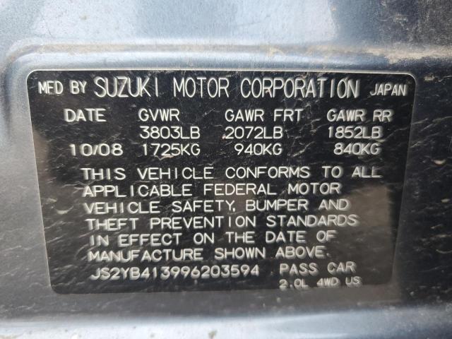 Photo 11 VIN: JS2YB413996203594 - SUZUKI SX4 TECHNO 