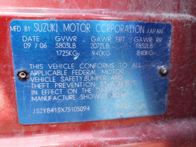 Photo 11 VIN: JS2YB413X75105094 - SUZUKI SX4 