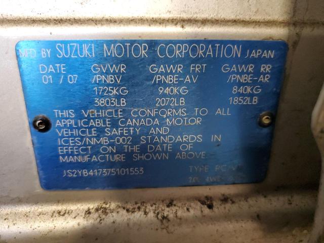 Photo 11 VIN: JS2YB417375101553 - SUZUKI SX4 