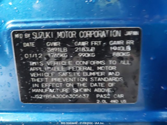 Photo 8 VIN: JS2YB5A30C6305637 - SUZUKI SX4 