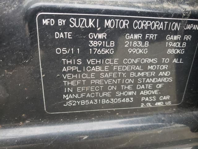 Photo 9 VIN: JS2YB5A31B6305483 - SUZUKI SX4 