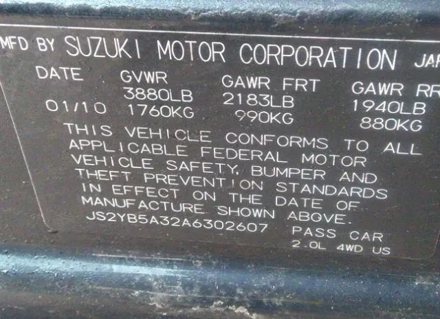 Photo 8 VIN: JS2YB5A32A6302607 - SUZUKI SX4 