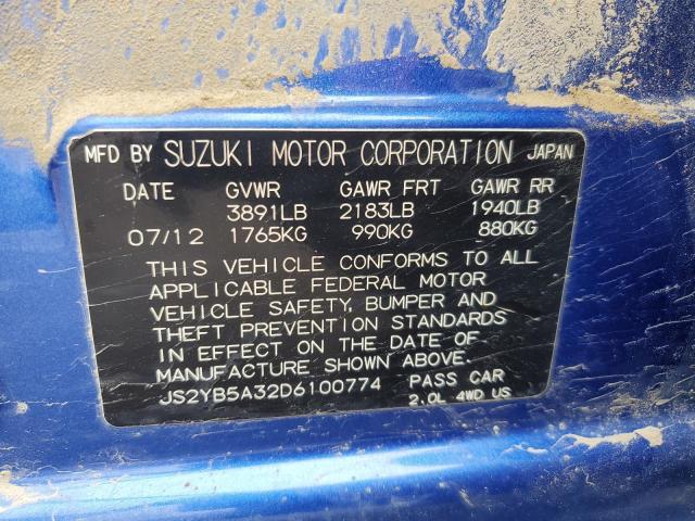 Photo 9 VIN: JS2YB5A32D6100774 - SUZUKI SX4 