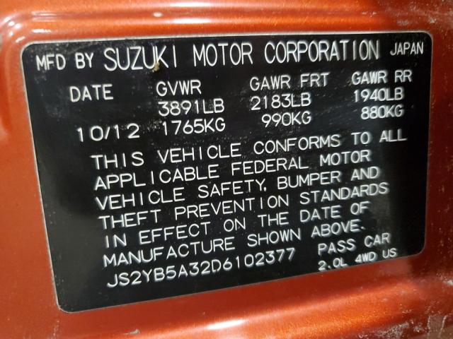 Photo 11 VIN: JS2YB5A32D6102377 - SUZUKI SX4 