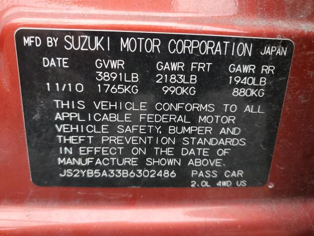 Photo 11 VIN: JS2YB5A33B6302486 - SUZUKI SX4 