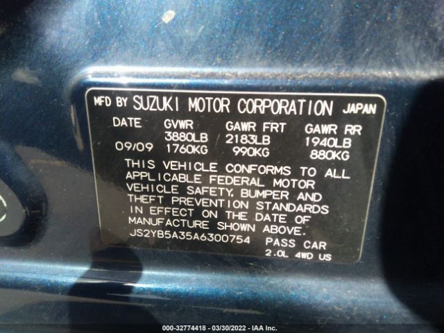 Photo 8 VIN: JS2YB5A35A6300754 - SUZUKI SX4 