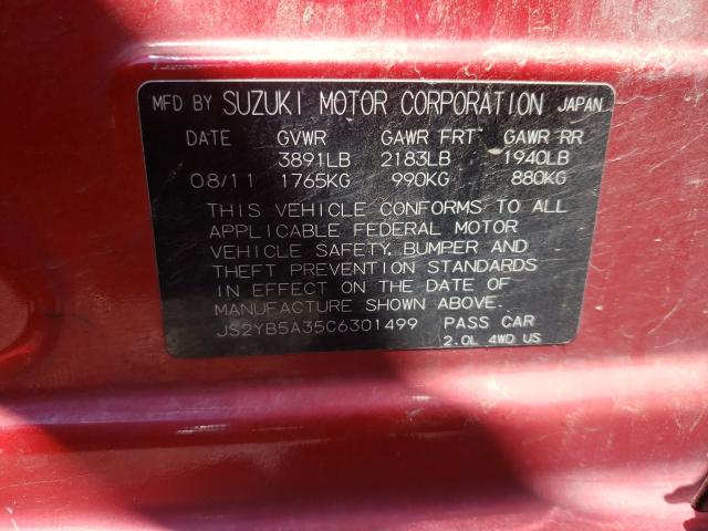 Photo 9 VIN: JS2YB5A35C6301499 - SUZUKI SX-4 