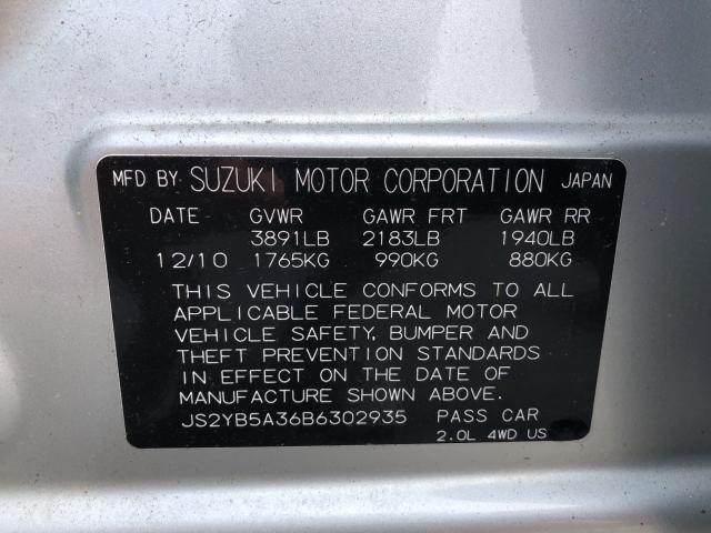 Photo 9 VIN: JS2YB5A36B6302935 - SUZUKI SX4 