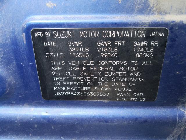 Photo 9 VIN: JS2YB5A36C6307537 - SUZUKI SX-4 