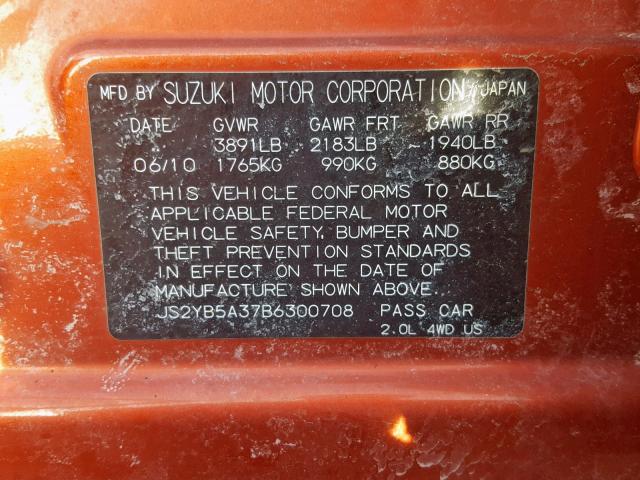 Photo 9 VIN: JS2YB5A37B6300708 - SUZUKI SX4 BASE 