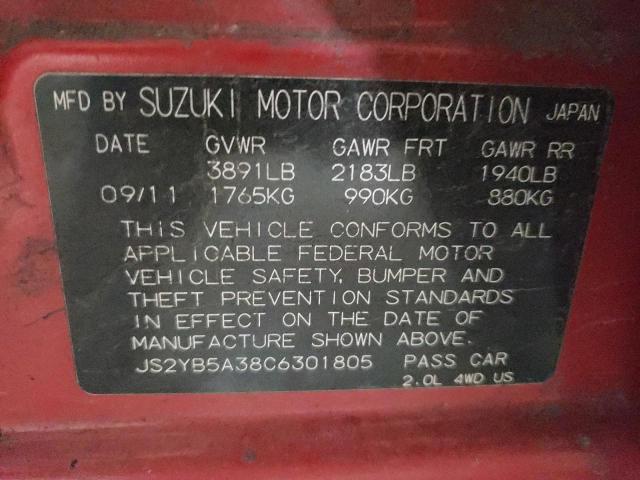 Photo 11 VIN: JS2YB5A38C6301805 - SUZUKI SX4 