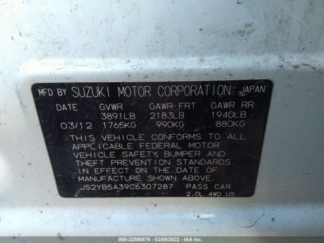 Photo 8 VIN: JS2YB5A39C6307287 - SUZUKI SX4 