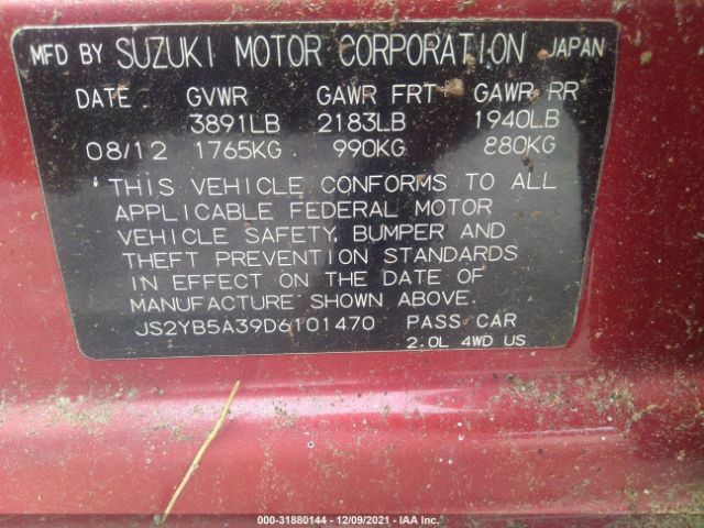 Photo 8 VIN: JS2YB5A39D6101470 - SUZUKI SX4 